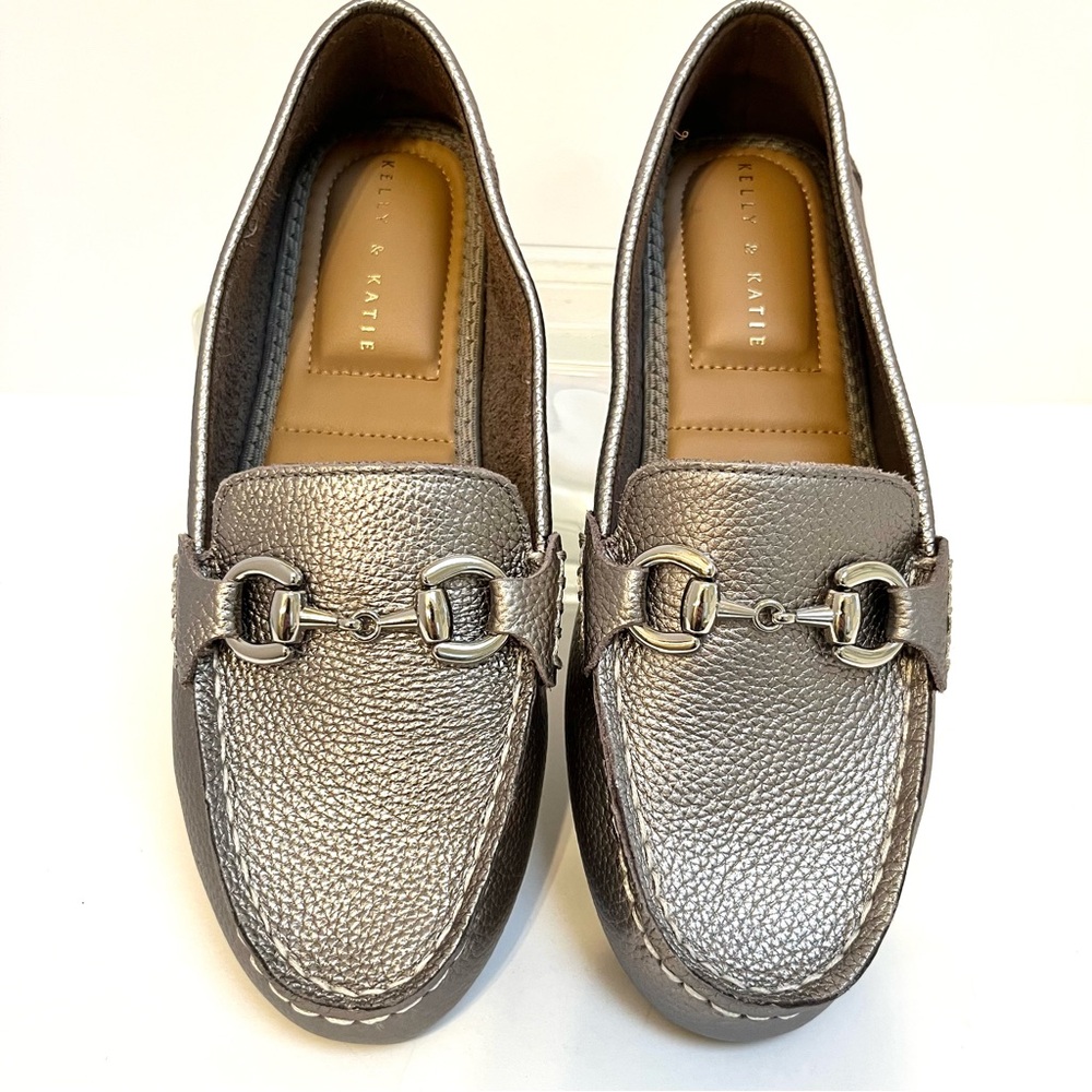Kelly & Katie Metallic Silver Loafers